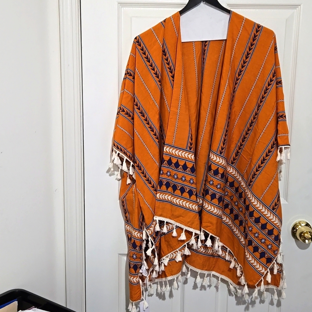 Modena Fringed Kimono Top  One Size